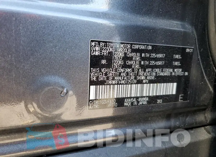 JTMRWRFV4MD125109 Photo# 13
