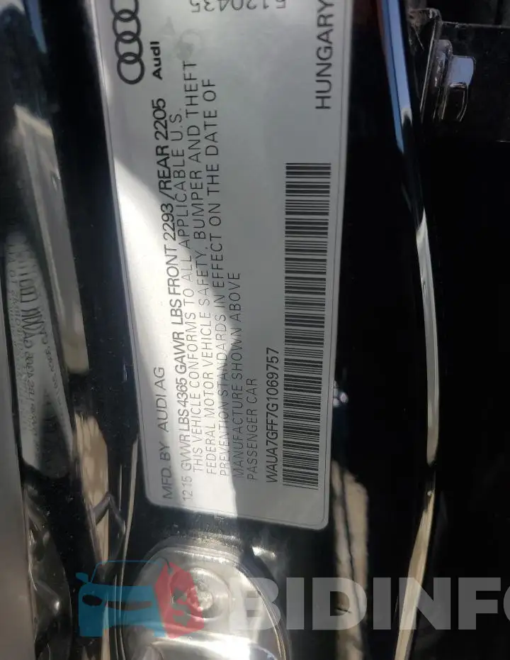 WAUA7GFF7G1069757 Photo# 12