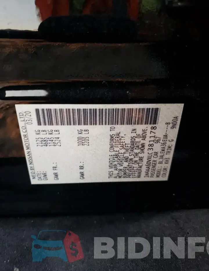 1N4AA6DVXLC381178 Photo# 13