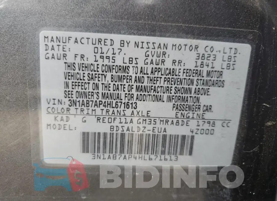 3N1AB7AP4HL671613 Photo# 12