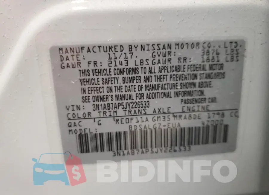 3N1AB7AP5JY226533 Photo# 12