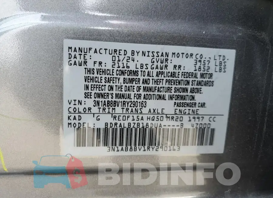 3N1AB8BV1RY290163 Photo# 12