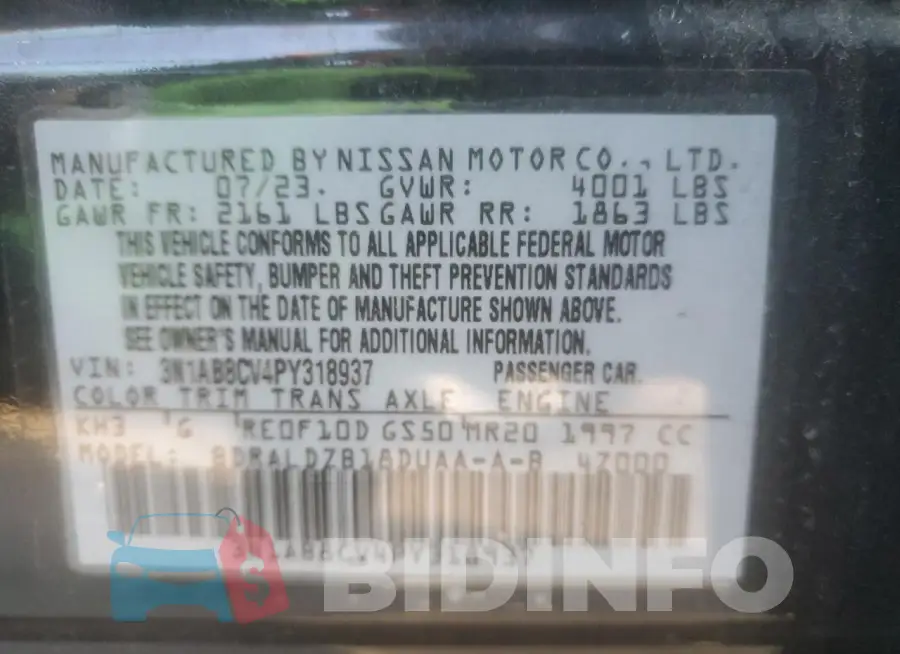 3N1AB8CV4PY318937 Photo# 13