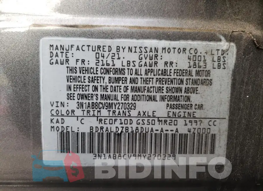 3N1AB8CV9MY270329 Photo# 12