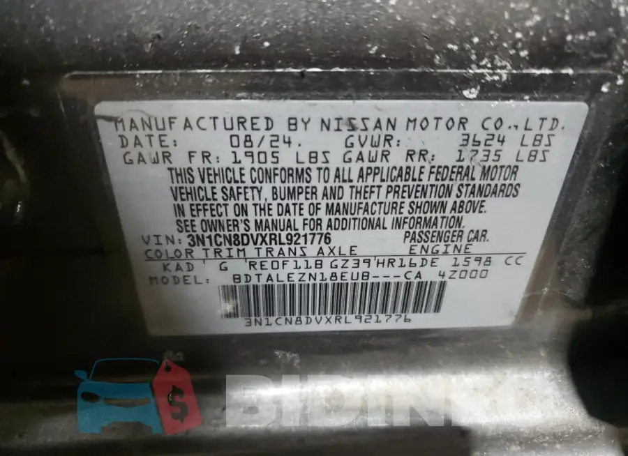 3N1CN8DVXRL921776 Photo# 12