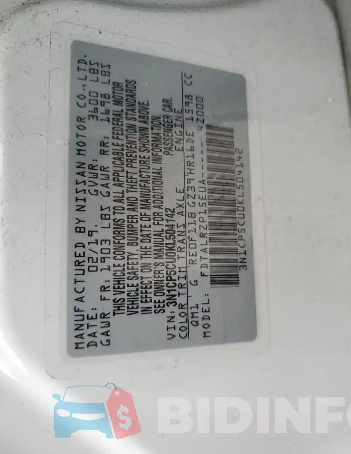 3N1CP5CU0KL504142 Photo# 13