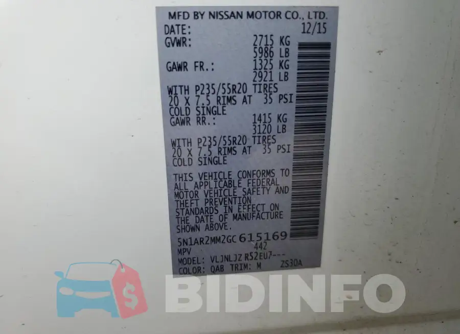5N1AR2MM2GC615169 Photo# 13