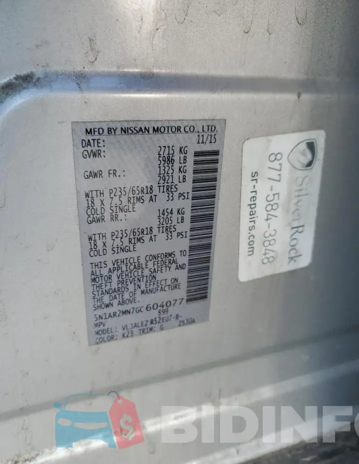 5N1AR2MN7GC604077 Photo# 13