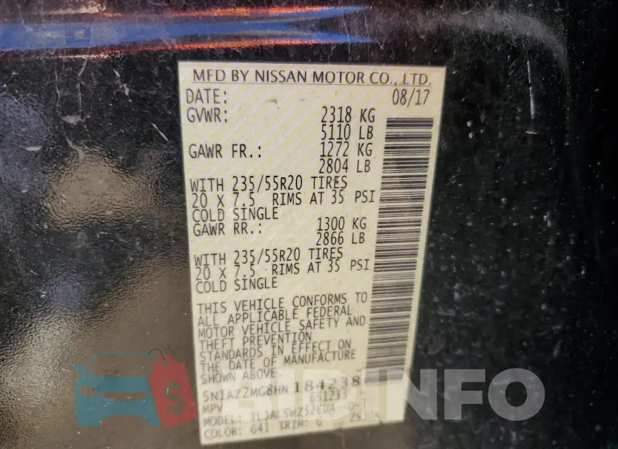 5N1AZ2MG8HN184238 Photo# 13