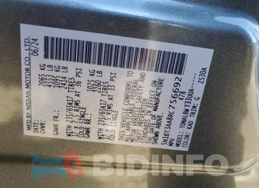 5N1BT3AA8RC756692 Photo# 13