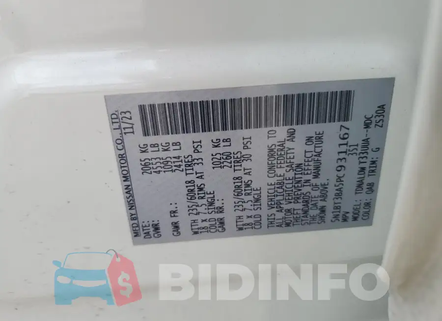 5N1BT3BA5PC931167 Photo# 13