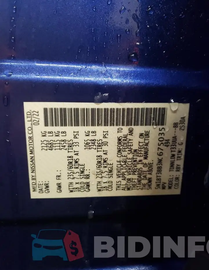 5N1BT3BB3NC675035 Photo# 13