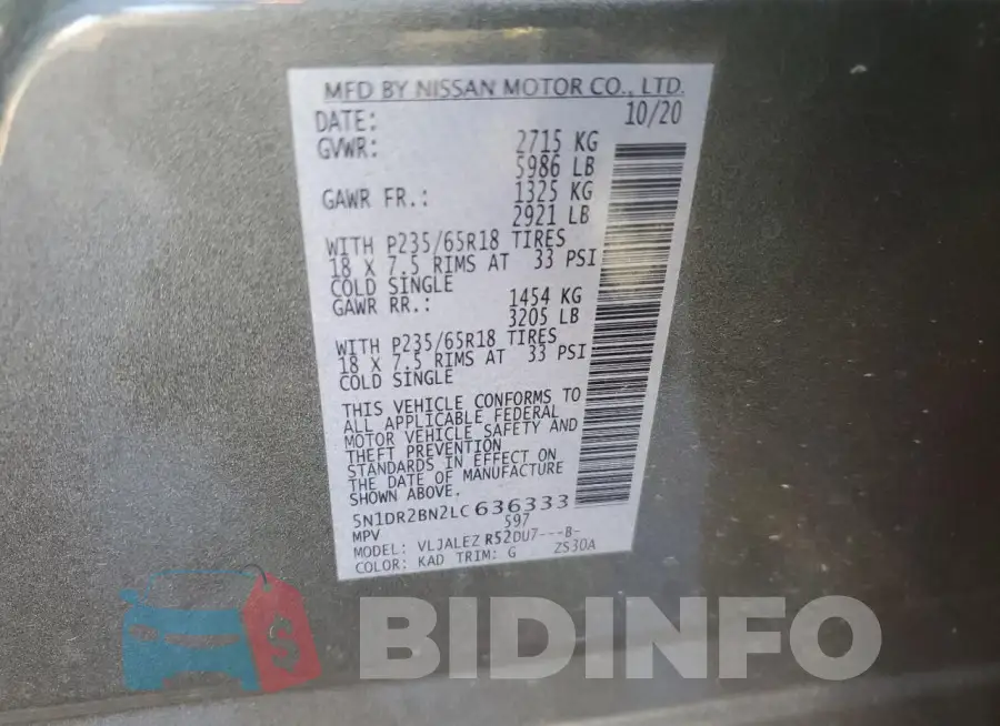 5N1DR2BN2LC636333 Photo# 14