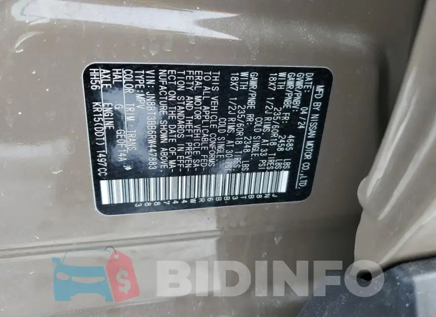 JN8BT3BB6RW447883 Photo# 14
