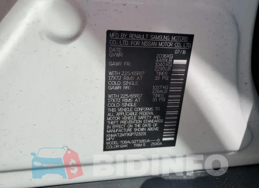 KNMAT2MT9GP723231 Photo# 13