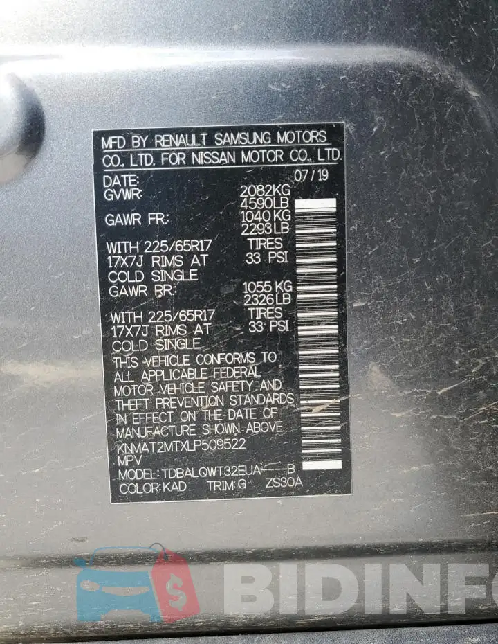 KNMAT2MTXLP509522 Photo# 14