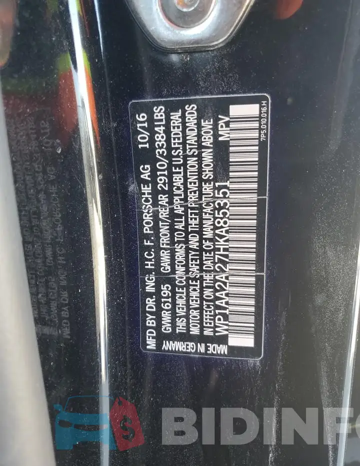 WP1AA2A27HKA85351 Photo# 14
