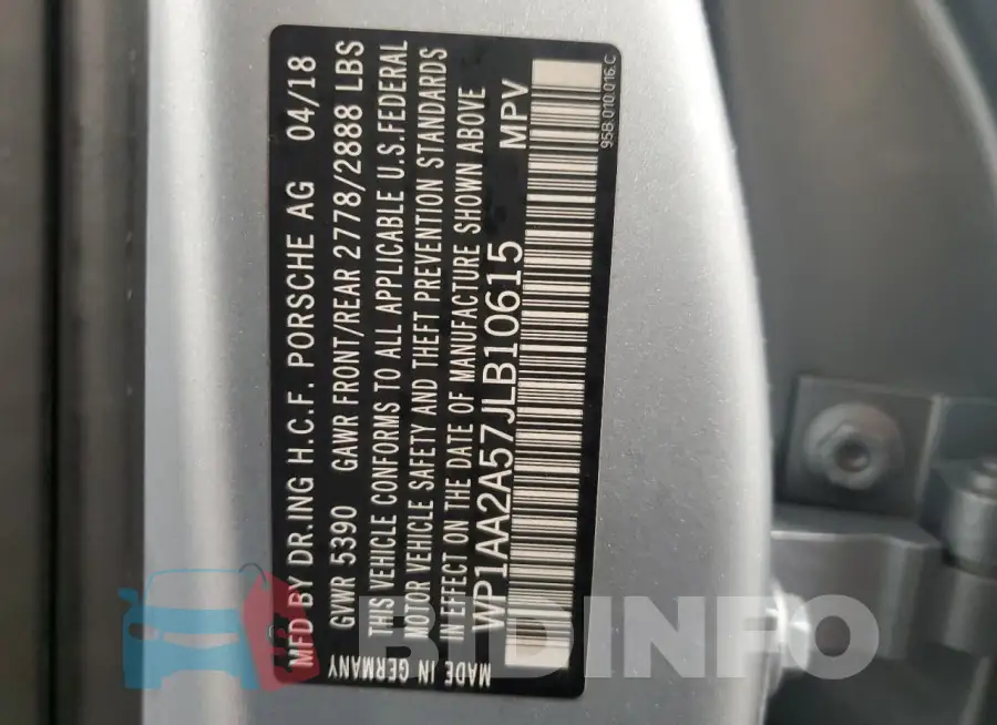 WP1AA2A57JLB10615 Photo# 13