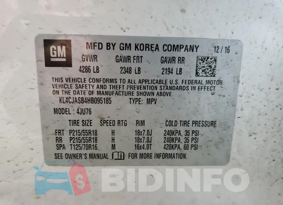 KL4CJASB4HB095185 Photo# 13