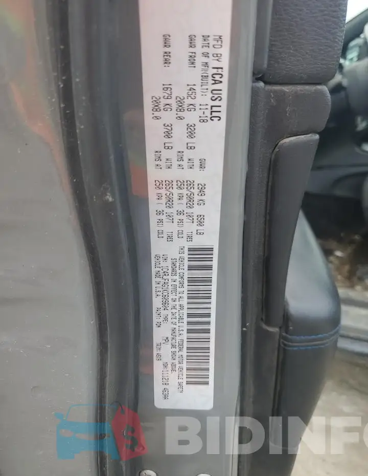 1C4RJFAG1KC609604 Photo# 14