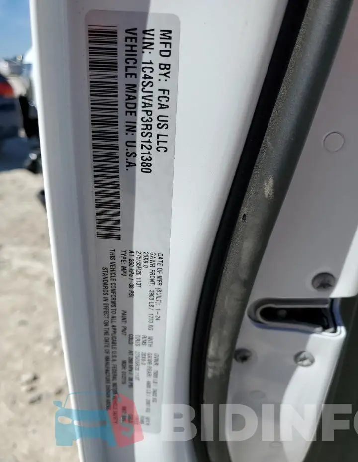 1C4SJVAP3RS121380 Photo# 13