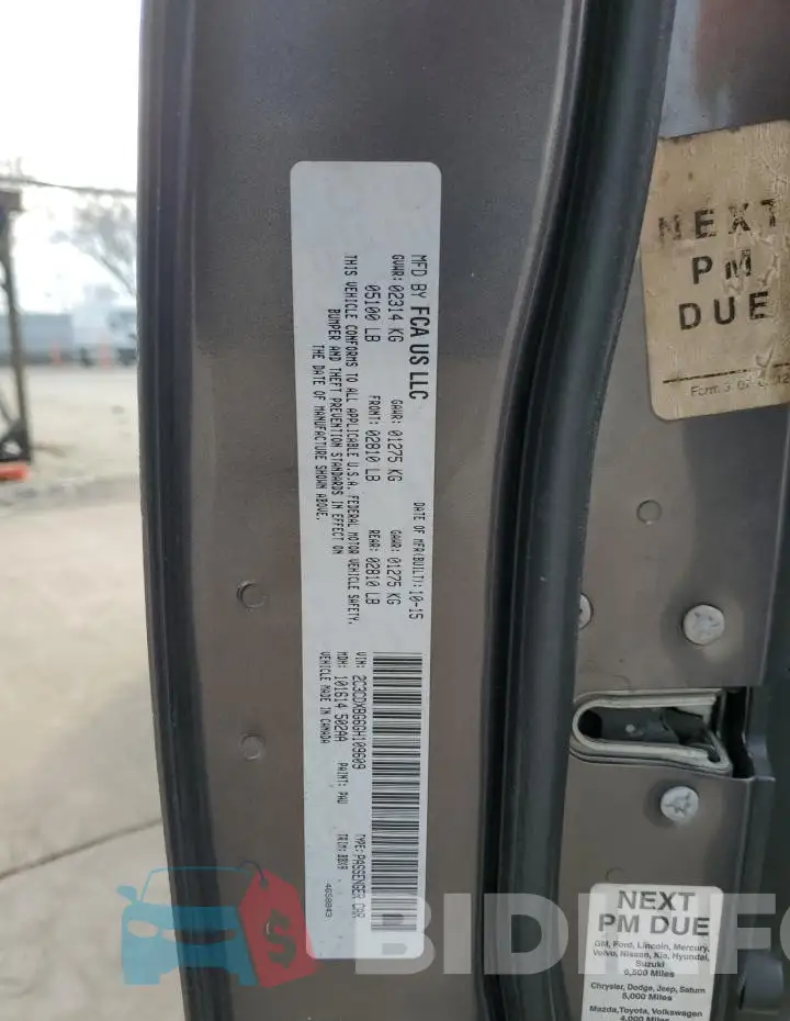 2C3CDXBG6GH109609 Photo# 12