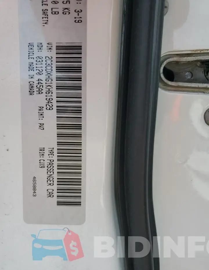 2C3CDXHG1KH619429 Photo# 13