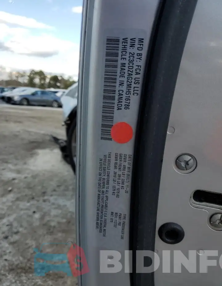 2C3CDZAG2MH516786 Photo# 12