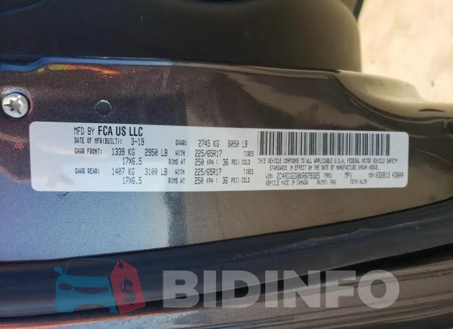 2C4RDGEG8KR679325 Photo# 12