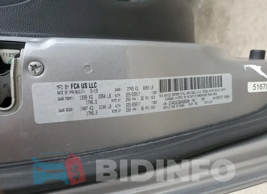 2C4RDGEG8KR689384 Photo# 13