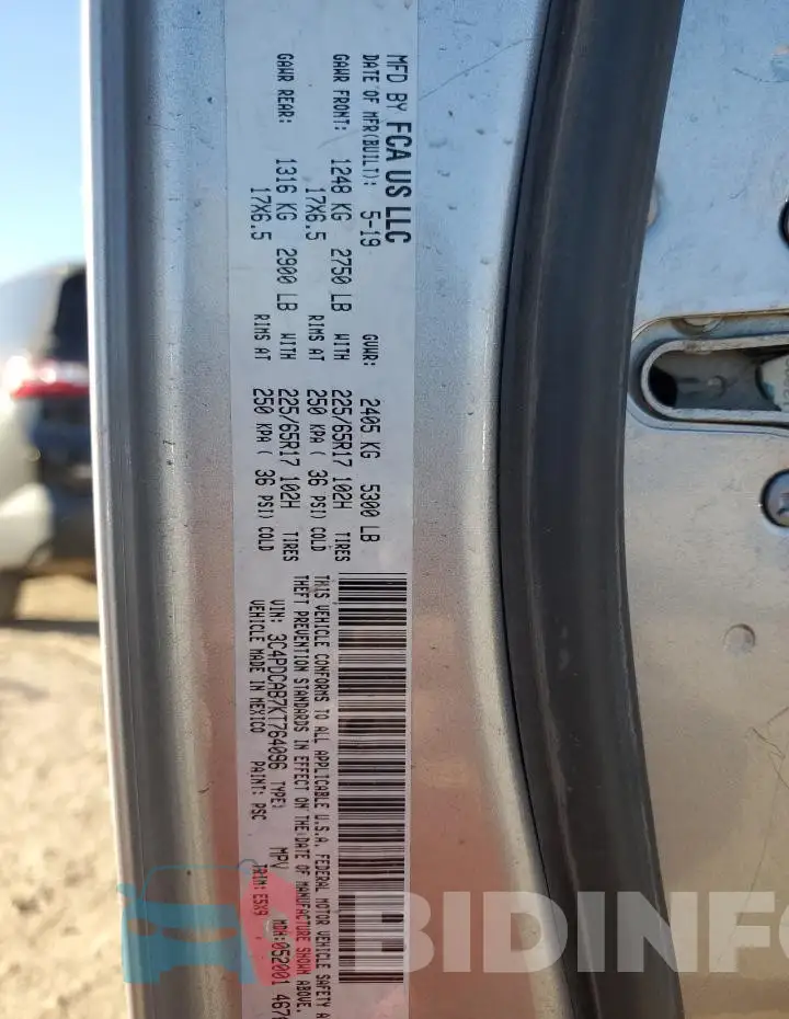 3C4PDCAB7KT764096 Photo# 13