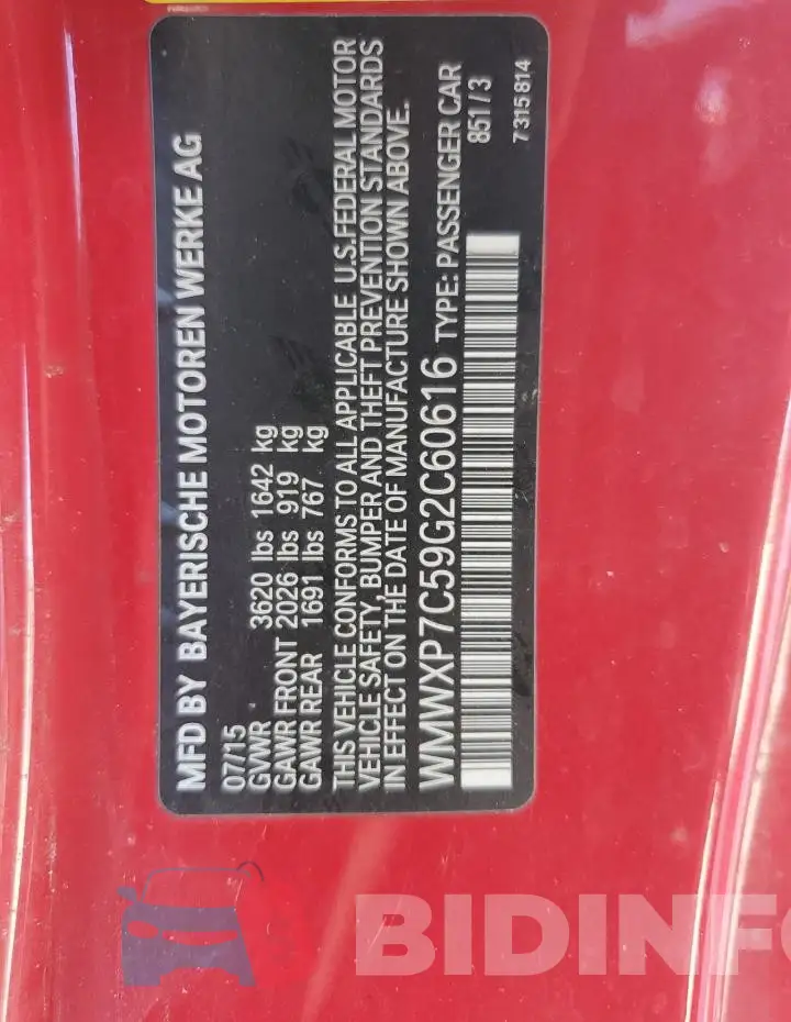 WMWXP7C59G2C60616 Photo# 12
