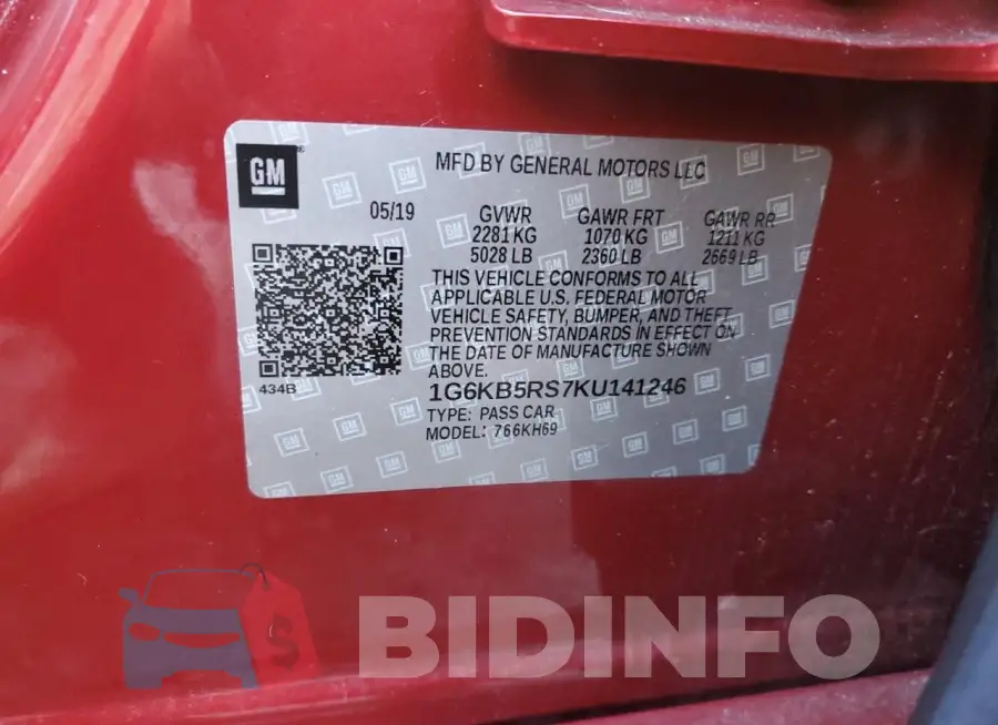1G6KB5RS7KU141246 Photo# 12