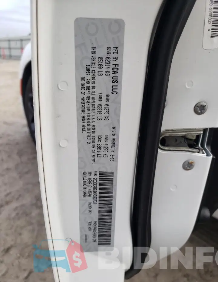 2C3CCABG3KH589732 Photo# 13