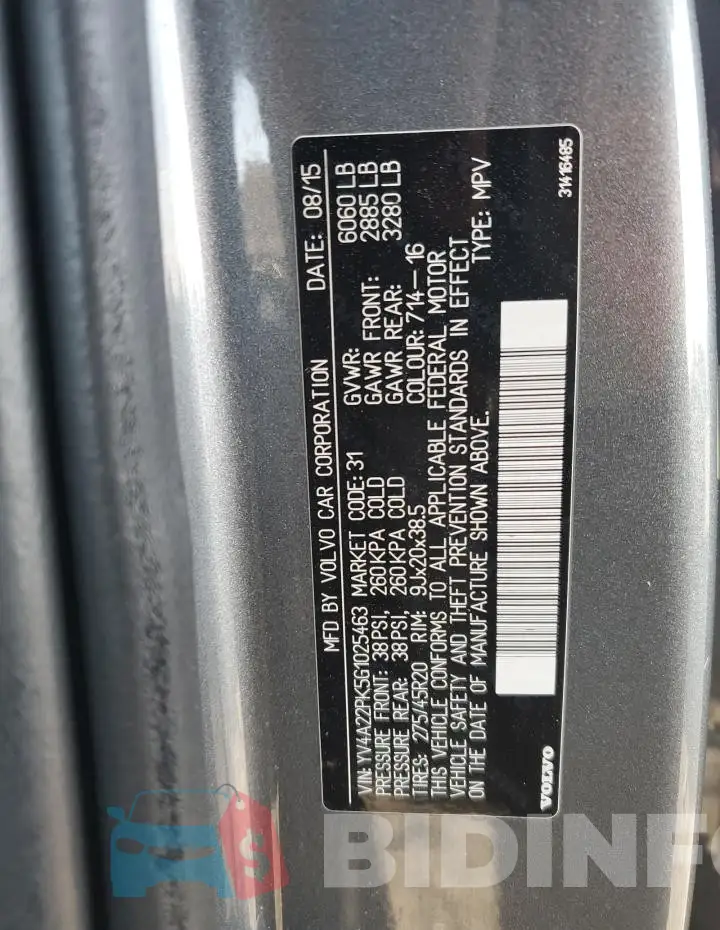YV4A22PK5G1025463 Photo# 13
