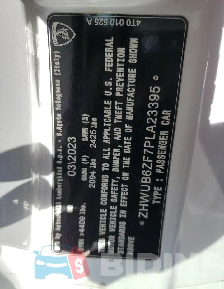 ZHWUB6ZF7PLA23395 Photo# 12