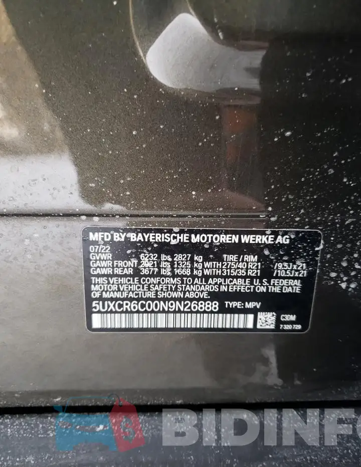 5UXCR6C00N9N26888 Photo# 13