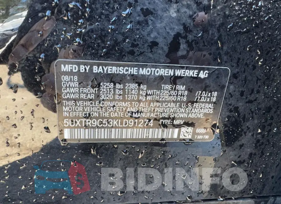 5UXTR9C53KLD91274 Photo# 10