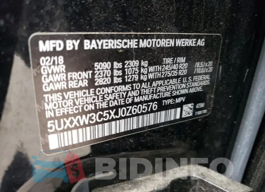 5UXXW3C5XJ0Z60576 Photo# 13