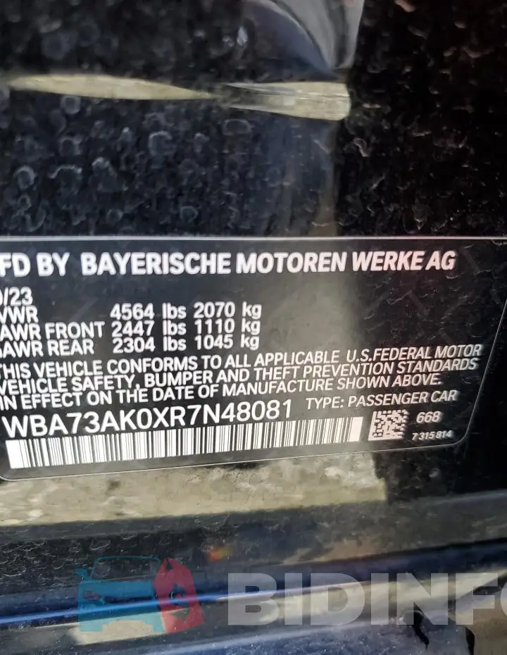 WBA73AK0XR7N48081 Photo# 12