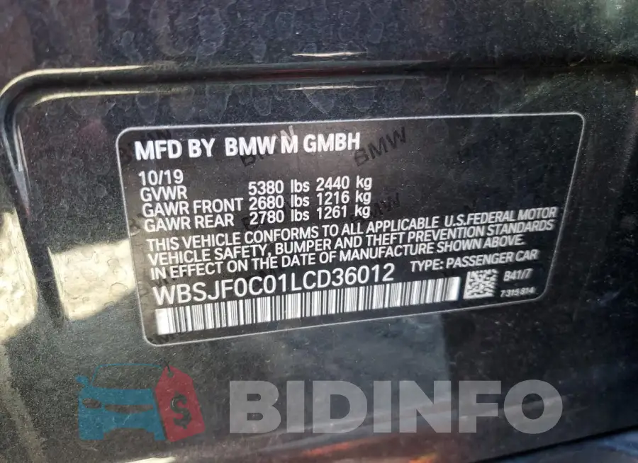 WBSJF0C01LCD36012 Photo# 12