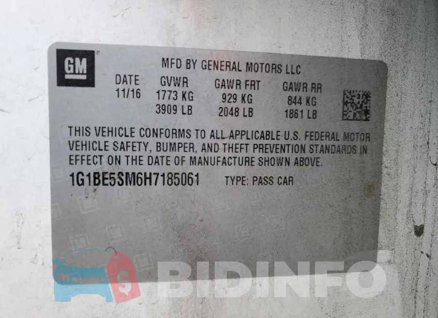 1G1BE5SM6H7185061 Photo# 13