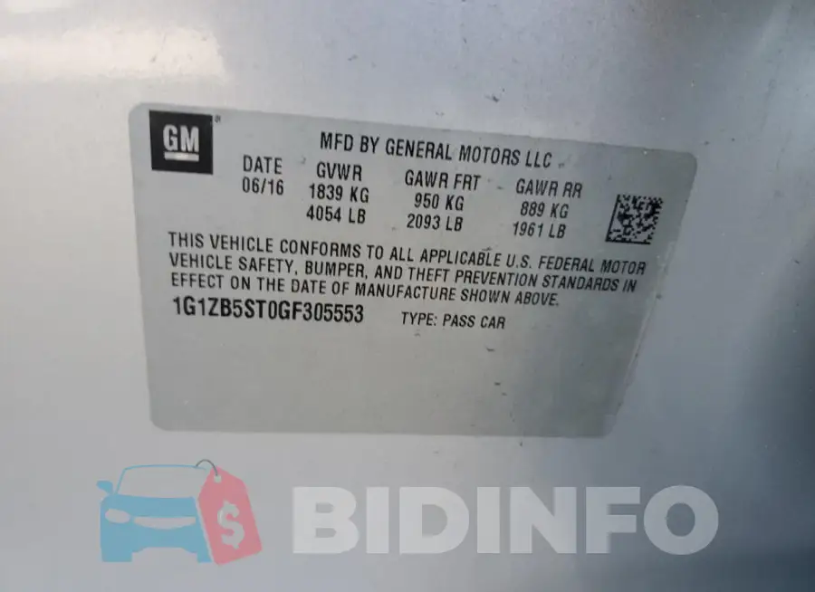1G1ZB5ST0GF305553 Photo# 12