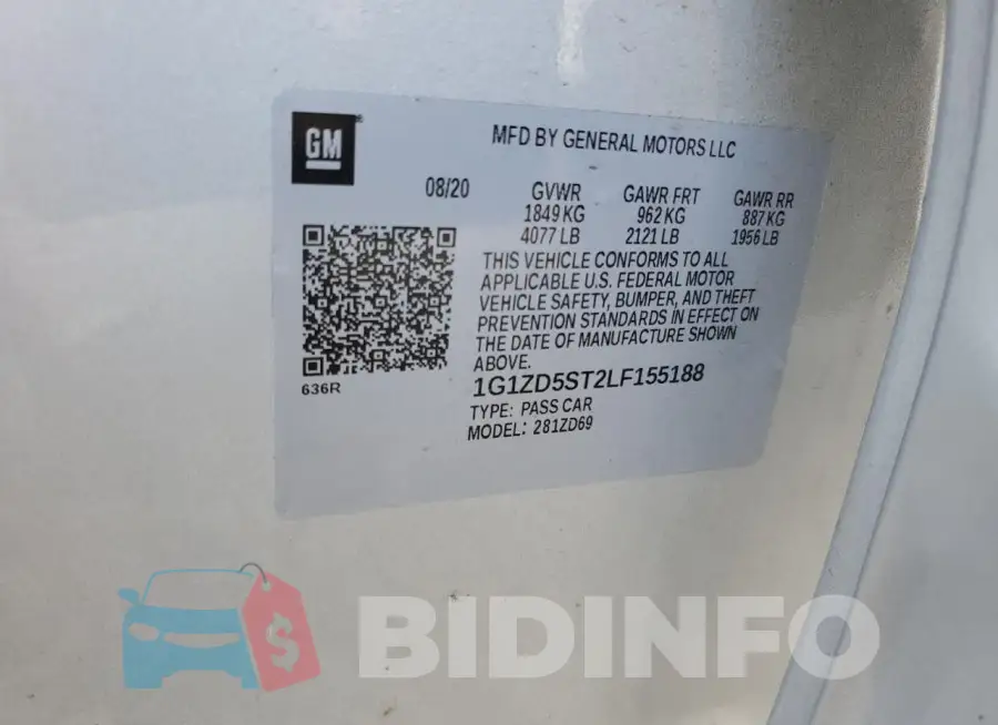 1G1ZD5ST2LF155188 Photo# 13