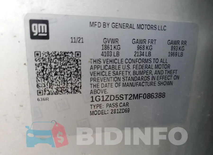1G1ZD5ST2MF086388 Photo# 13
