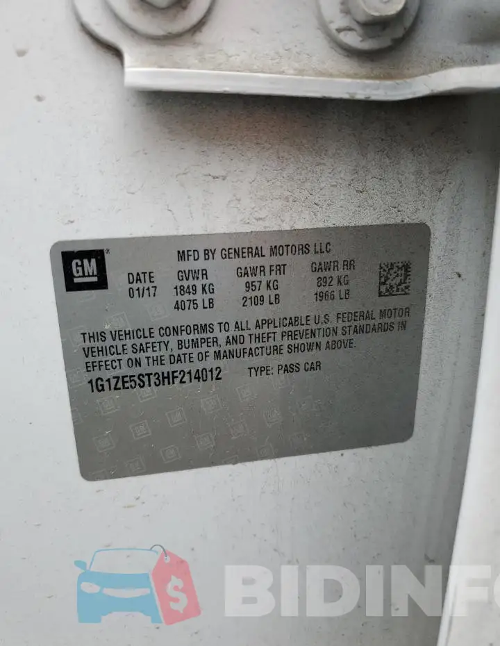1G1ZE5ST3HF214012 Photo# 13