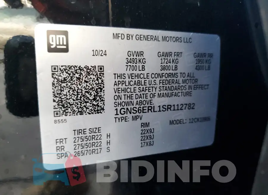 1GNS6ERL1SR112782 Photo# 13