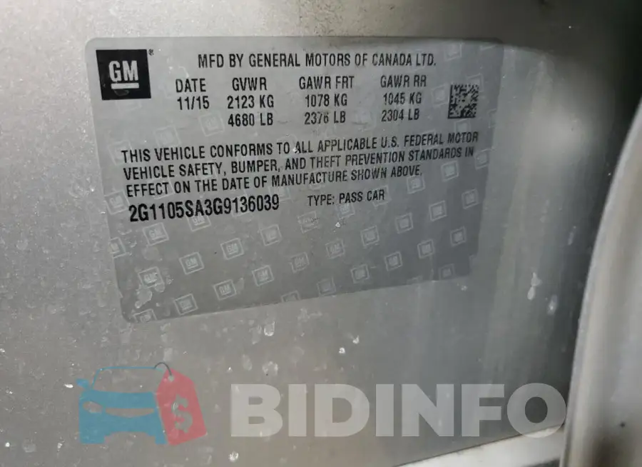 2G1105SA3G9136039 Photo# 13
