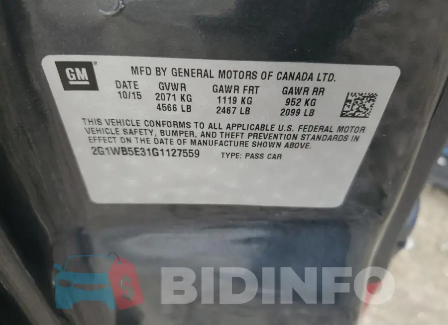 2G1WB5E31G1127559 Photo# 12