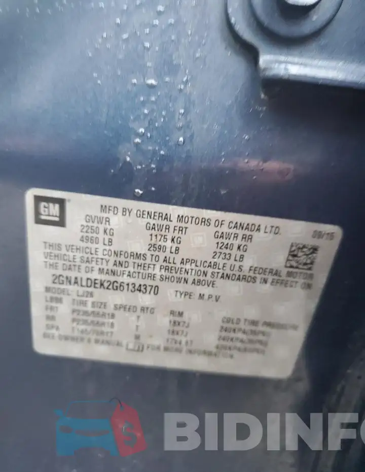 2GNALDEK2G6134370 Photo# 13